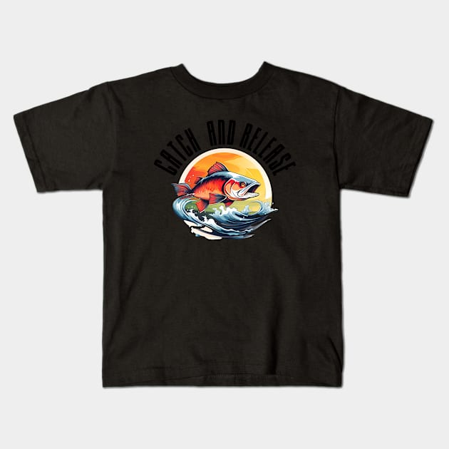 Catch and release Kids T-Shirt by GraphGeek